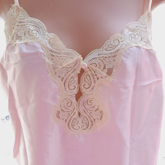 Hidden Fantasies Pink Nightgown & Bedjacket Vintage 80s Peignoir Set Small - Picture 3 of 16